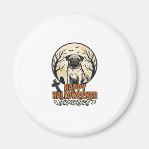 Imã Pug Halloween Doces ou Travessuras Desenho de Grav