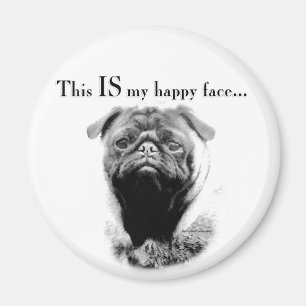 Imã Pug Happy Face