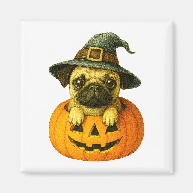 Imã Pug in Pumpkin (Frente)