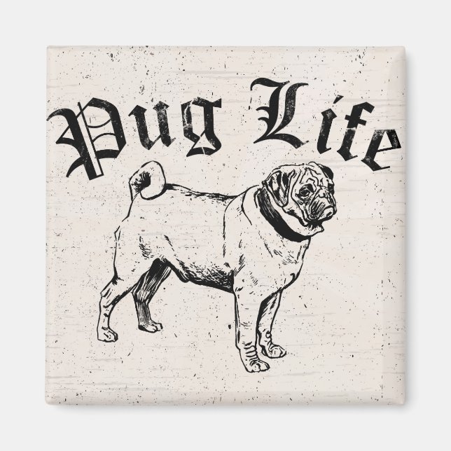 Imã Pug Life Funny Dog Gangster (Frente)
