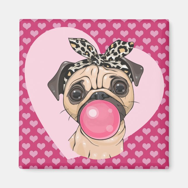 Imã Pug Love (Frente)
