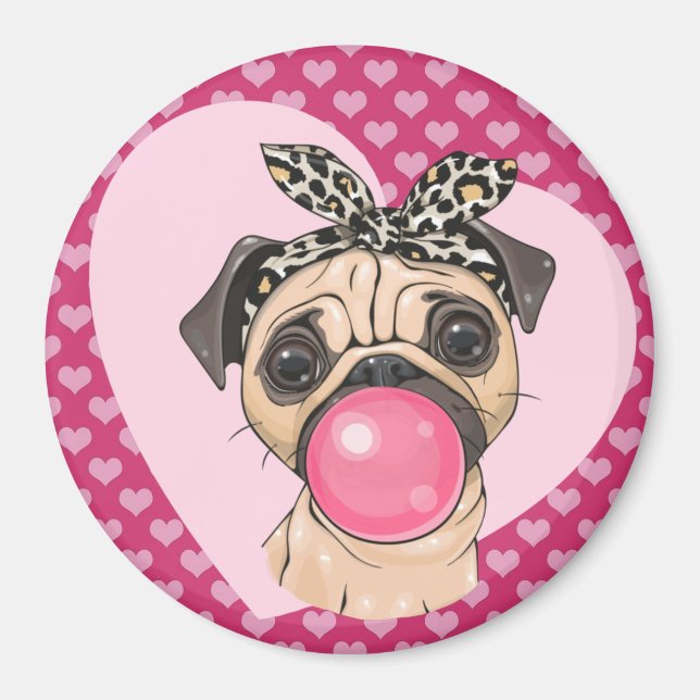 Imã Pug Love Magnet (Frente)