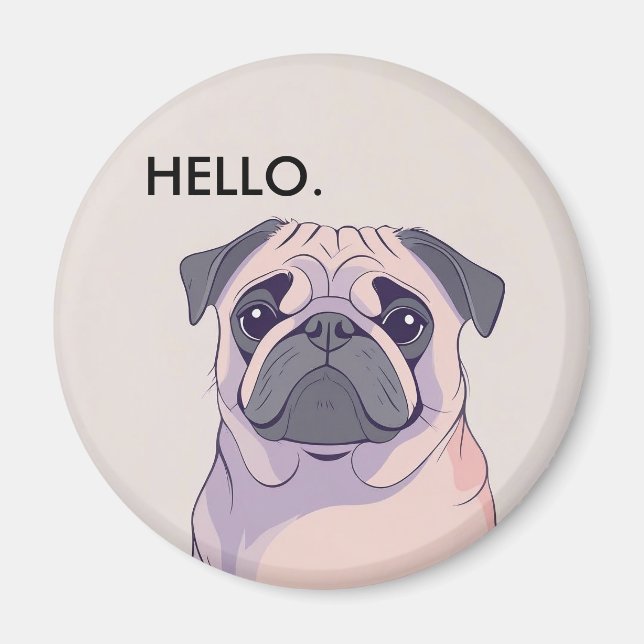 Imã Pug Magnet - Gift for Pug Lovers  (Frente)