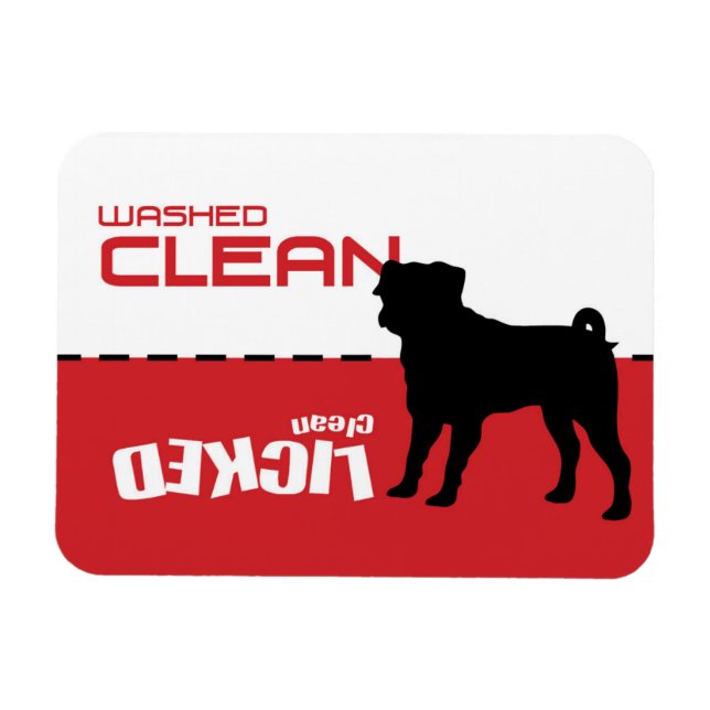 Ímã Pug Puggle Dog Dishwasher Magnet - Limpa com Licen (Horizontal)