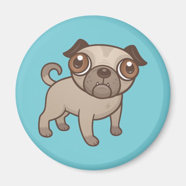 Imã Pug Puppy Cartoon (Frente)