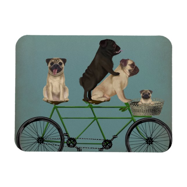Ímã Pug Tandem (Horizontal)