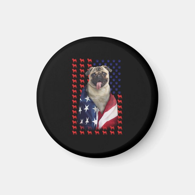 Imã Puggy USA American Flag (Frente)