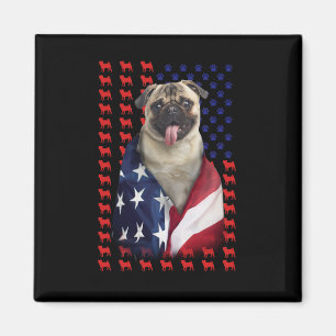 Imã Puggy USA American Flag
