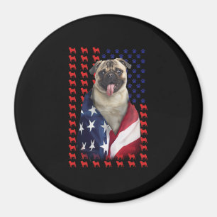 Imã Puggy USA American Flag