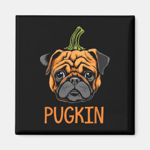 Imã Pugkin Pug Halloween Pumpkin Homens de Ação de Gra