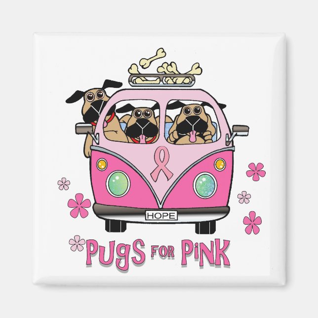 Imã Pugs para o ímã rosa (Frente)
