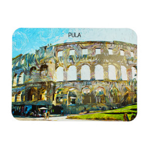 Ímã Pula Croácia, pintura a óleo na cidade
