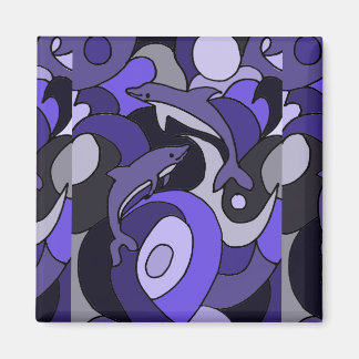 Imã Pulando Abstrato de Arte de Golfinhos