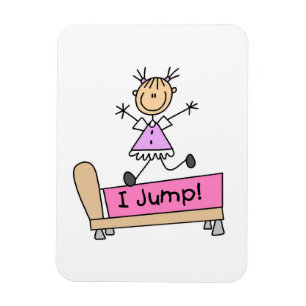 Ímã Pulando na Bed Stick Figure Girl