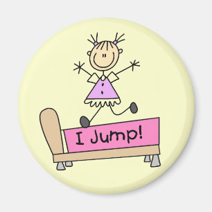 Imã Pulando na Bed Stick Figure Girl
