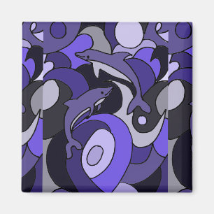 Imã Pulando o abstrato da arte dos golfinhos