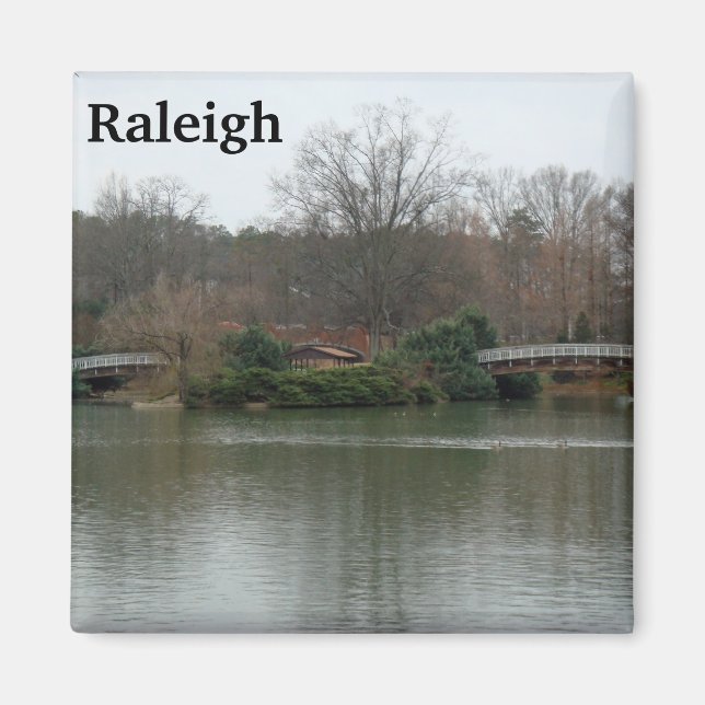 Imã Pullen Park Raleigh Photo Magnet Lake NC (Frente)