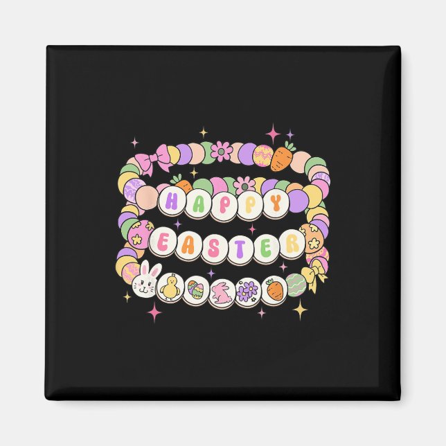 Imã Pulseira de Amizade Feliz Páscoa Coelho da Páscoa  (Frente)