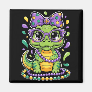 Imã Pulseira de Contas de Jacaré do Mardi Gras Arte Gr