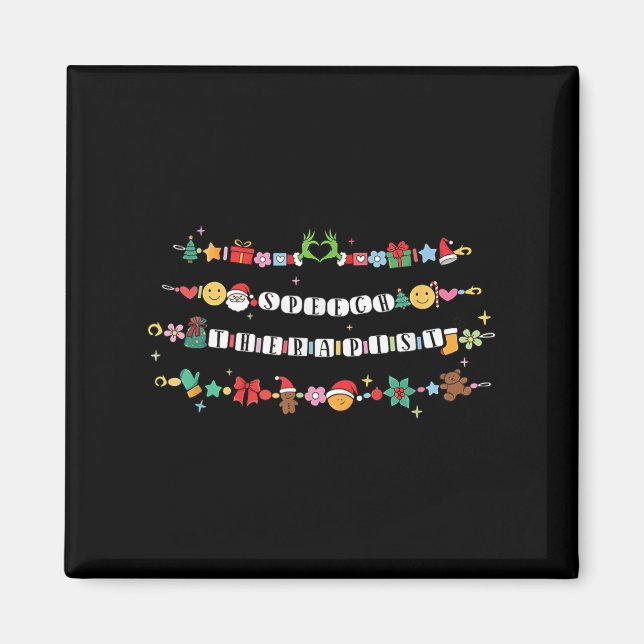 Imã Pulseira de Terapia da Fala Natal Amizade Slp X (Frente)