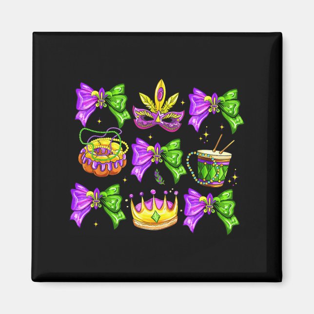 Imã Pulseiras de Contas do Rei do Bolo Mardi Gras Mulh (Frente)