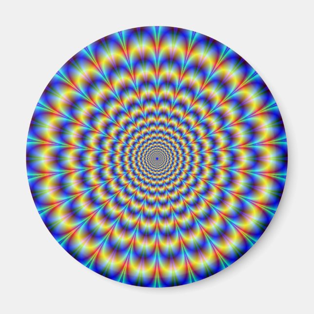 Imã Pulso psicodélico em ímã azul e amarelo (Frente)