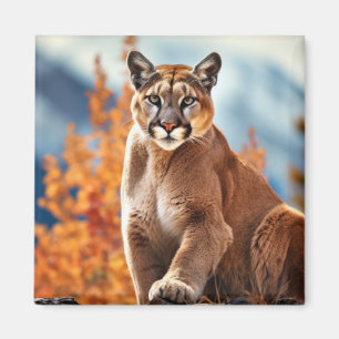Imã Puma Animal Selvagem Natureza Selvagem Parede Colo
