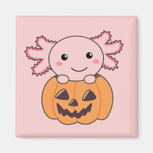 Imã Pumpkin Axolotl Amava Animais Doce Para O Hallowee
