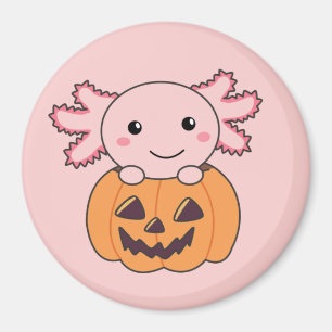 Imã Pumpkin Axolotl Amava Animais Doce Para O Hallowee