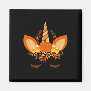 Imã Pumpkin Candy Corn - Autumn Call Themed Unicorn