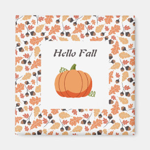 Imã Pumpkin de queda elegante com padrão de folhas de