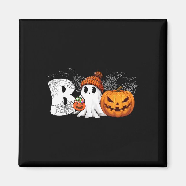 Imã Pumpkin Jack O Lanterna Ghost Boo Halloween Costum (Frente)
