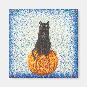Imã Pumpkin Negro Pumpkin Pointillison Halloween
