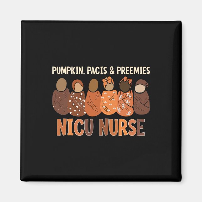 Imã Pumpkin Pacis E Preemies Nicu Enfermeira outono (Frente)