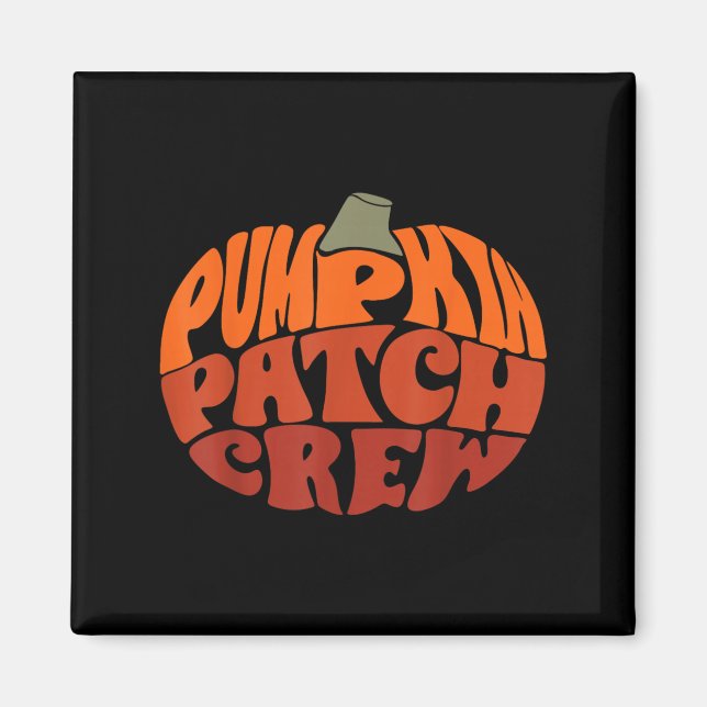 Imã Pumpkin Patch Crew Engraçado Pumpkin Patch Obrigad (Frente)