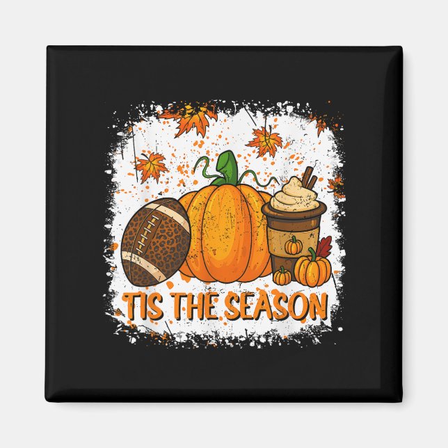 Imã Pumpkin Sce Football Tis The Season Fall Thanksgiv (Frente)