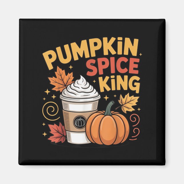 Imã Pumpkin Sce King Fall Coffee Design (Frente)