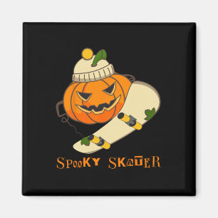 Imã Pumpkin Skateboard Halloween Costume Engraçado Ska