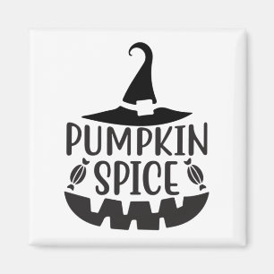 Imã Pumpkin Spice com uma Bruxa Jack-O-Lanterna