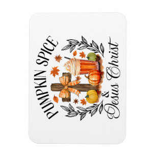 Ímã Pumpkin Spice E Jesus Cristo Cruzando Pumpkin Chri
