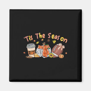 Imã Pumpkin Spice Football Tis The Season Fall Thankg