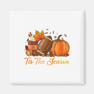 Imã Pumpkin Spice Football Tis The Season Fall Thankg