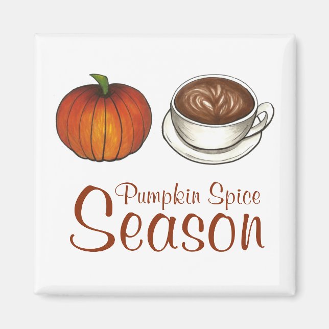 Imã Pumpkin Spice Season Coffee Latnet Magnet (Frente)