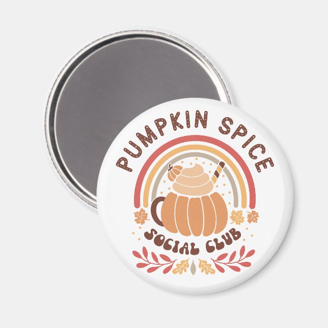 Imã Pumpkin Spice Social Club – Cute Fall PSL  (Front/Back)