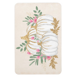 Ímã Pumpkins branco e Dourado Aquarela