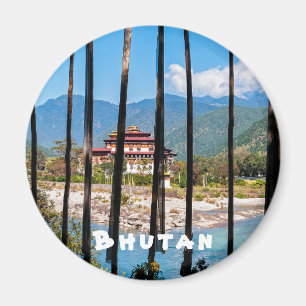 Imã Punakha Dzong com preces em primeiro plano - Bh