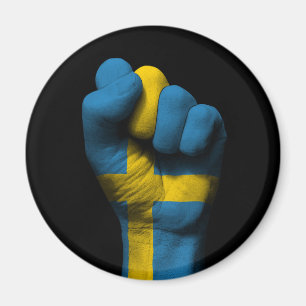 Imã Punho apertado aumentado com bandeira sueco