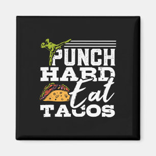 Imã Punho Duro Coma Tacos Kickboxing Feliz Esporte Mex