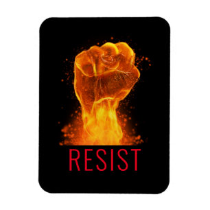 Ímã Punho Flamejante Resist Personalizável