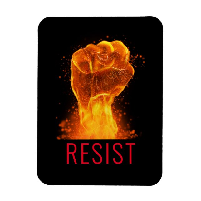 Ímã Punho Flamejante Resist Personalizável (Vertical)